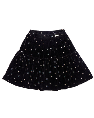 BEAU LOVES  "I see you" True Blue Comic Book Check Circle Skirt