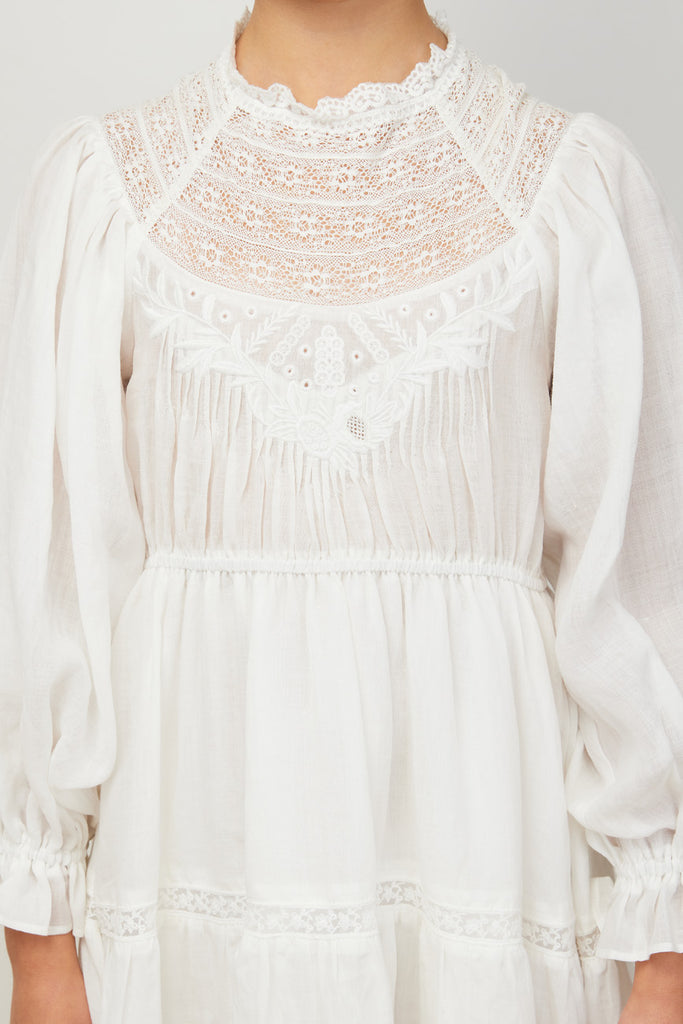 PETITE AMALIE "Le Jardin" Victorian Linen Lace Dress