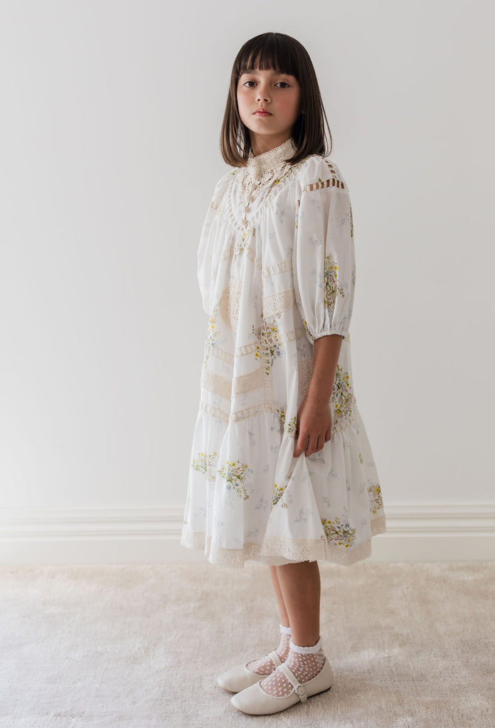 PETITE AMALIE "Le Jardin" Doily Applique Voile  Dress