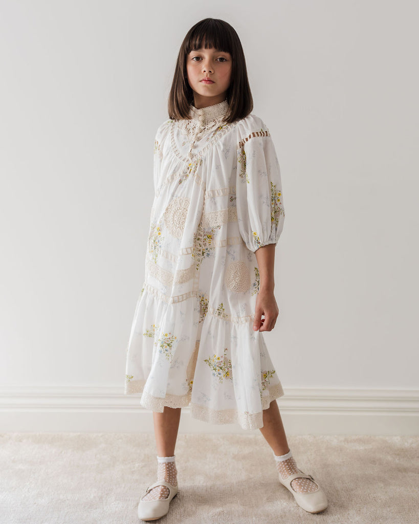 PETITE AMALIE "Le Jardin" Doily Applique Voile  Dress