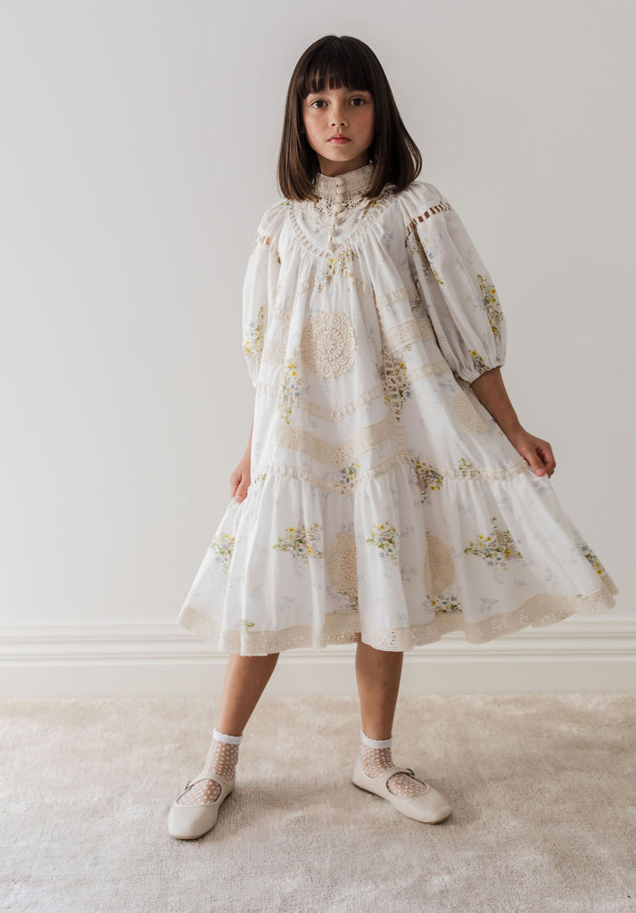 PETITE AMALIE "Le Jardin" Doily Applique Voile  Dress