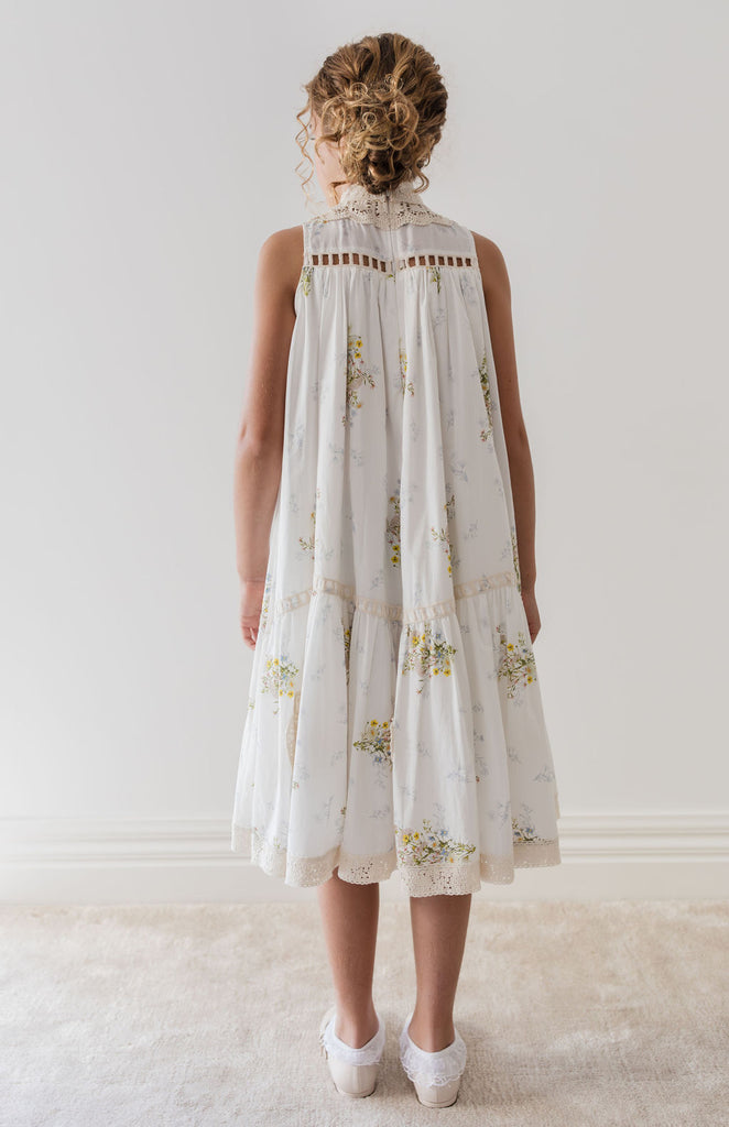 PETITE AMALIE "Le Jardin" Doily Applique Voile Sleeveless Dress