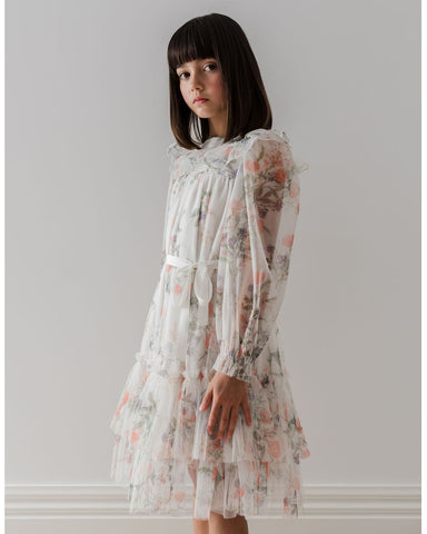 PETITE AMALIE "Le Jardin" Tie Back Embroidered Dress