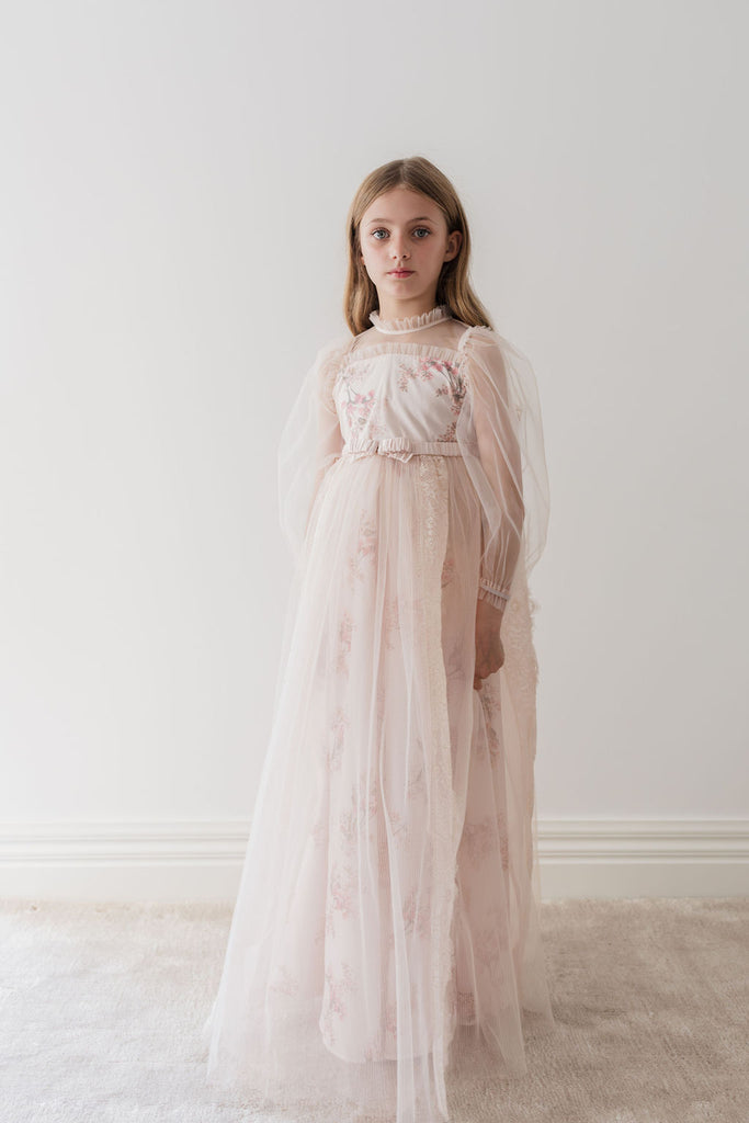 PETITE AMALIE "Le Jardin" Blush Orchid Tulle & French Lace Gown