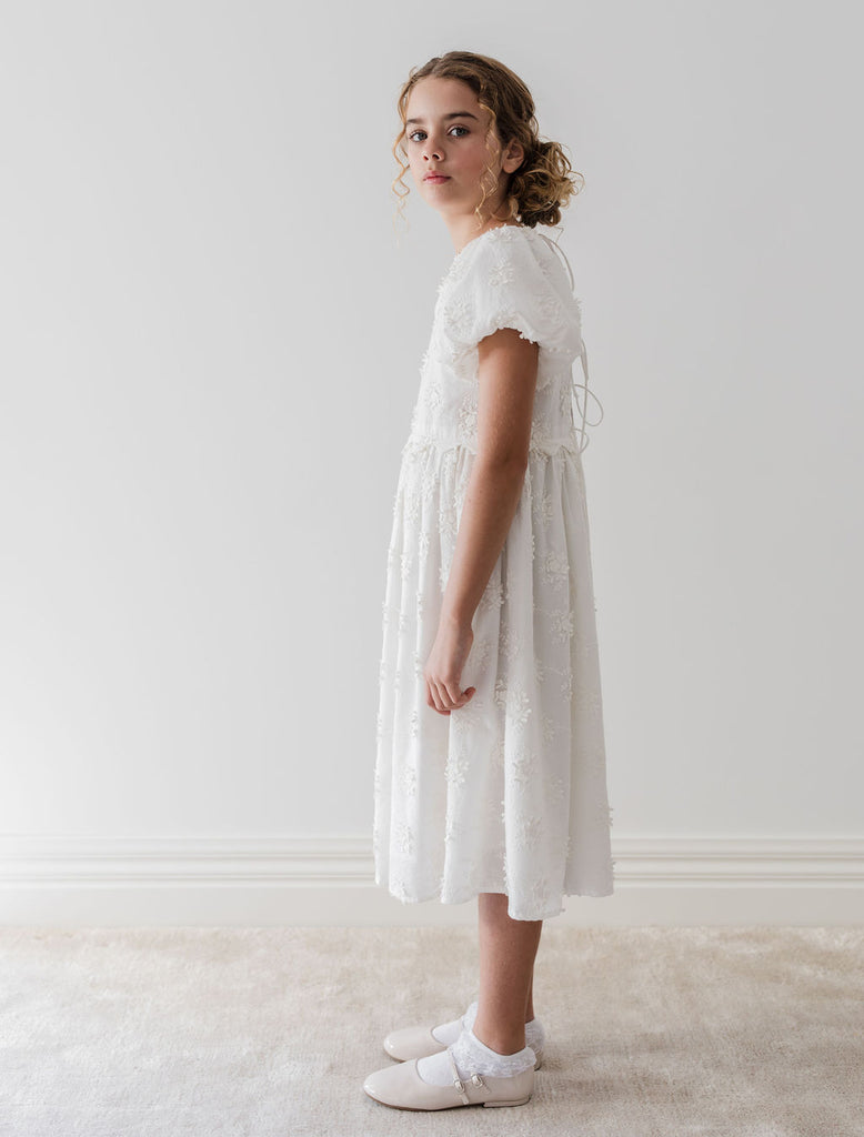 PETITE AMALIE "Le Jardin" Tie Back Embroidered Dress