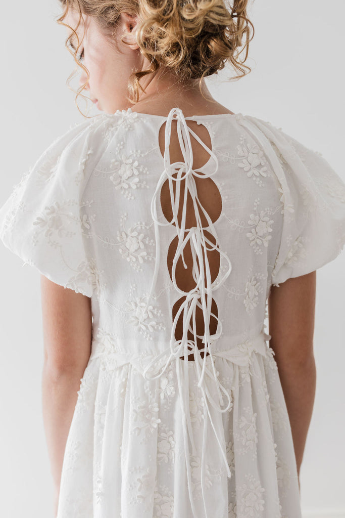 PETITE AMALIE "Le Jardin" Tie Back Embroidered Dress