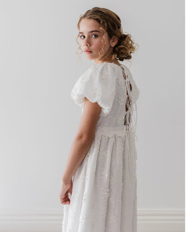 PETITE AMALIE "Le Jardin" Doily Applique Voile  Dress