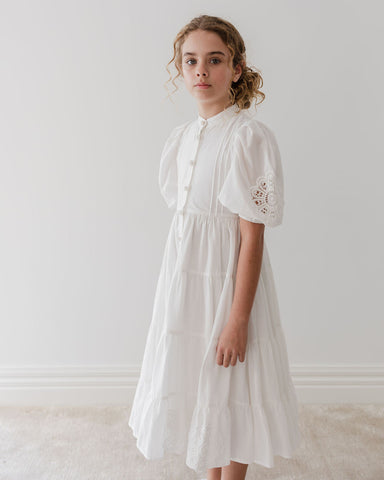 PETITE AMALIE "Le Jardin" Border Floral Linen Dress