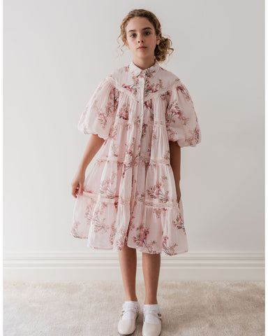 PETITE AMALIE "Le Jardin" Doily Applique Voile  Dress