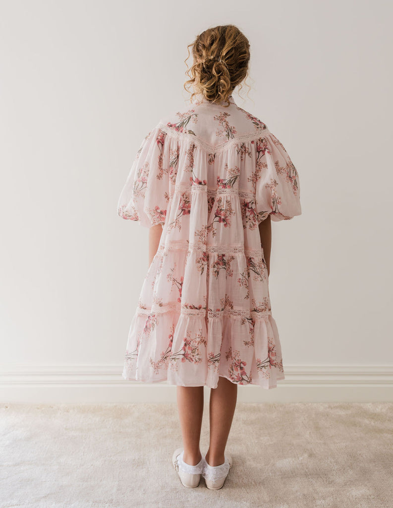 PETITE AMALIE "Le Jardin" Blush Orchid Linen Shirt Dress