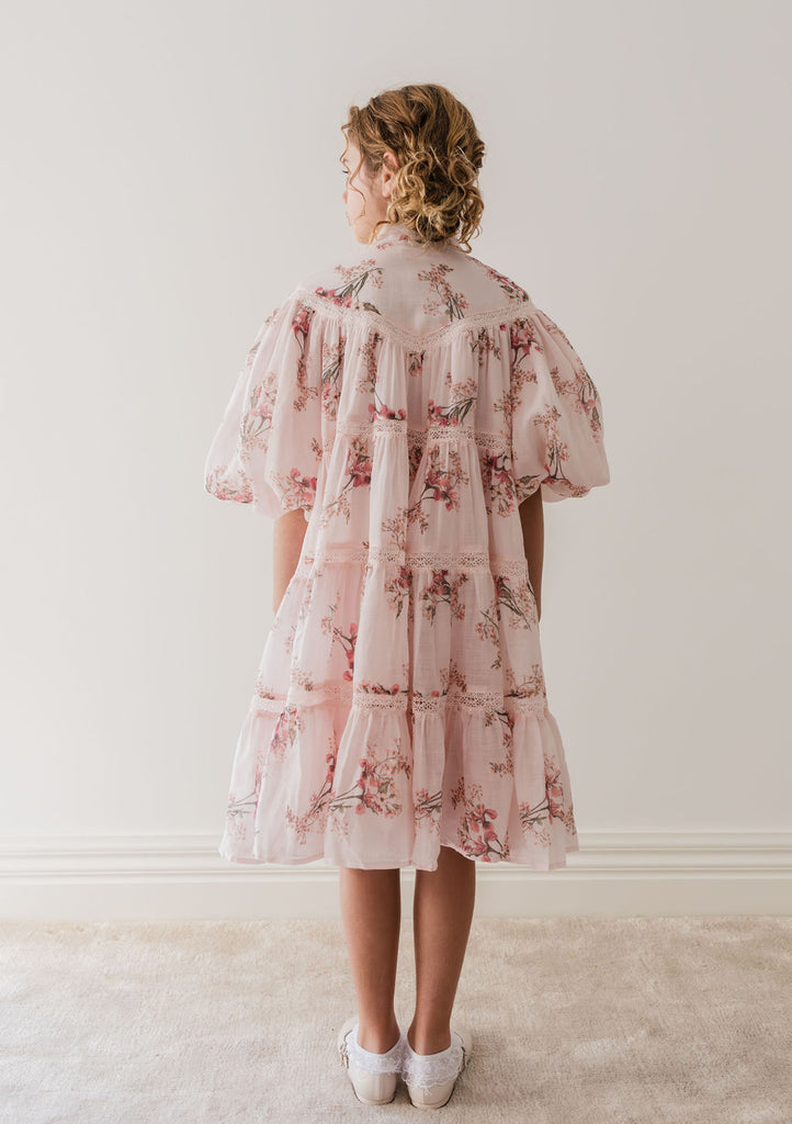 PETITE AMALIE "Le Jardin" Blush Orchid Linen Shirt Dress