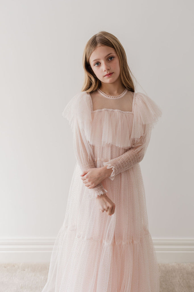 PETITE AMALIE "Le Jardin" Glitter Tulle Gown