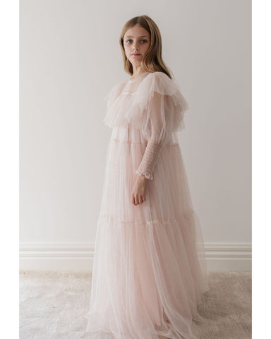 PETITE AMALIE "Enchanted Delight" Hydrangea Printed Tulle Dress