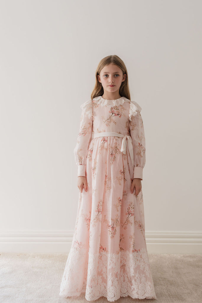 PETITE AMALIE "Le Jardin" Blush Orchid Linen Gown