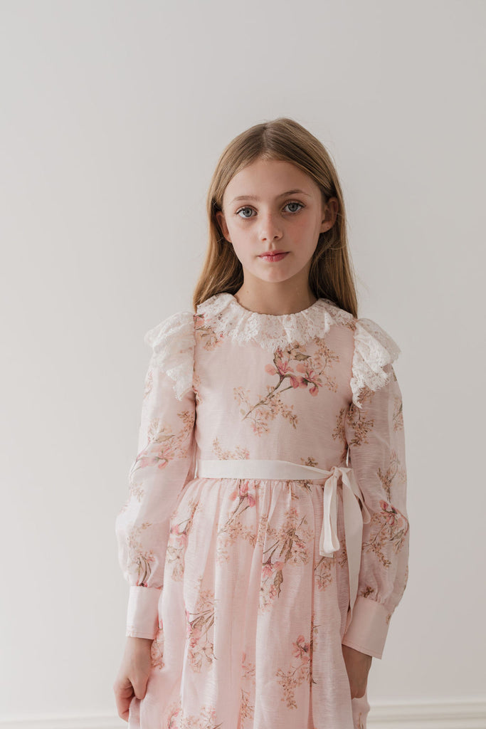 PETITE AMALIE "Le Jardin" Blush Orchid Linen Gown