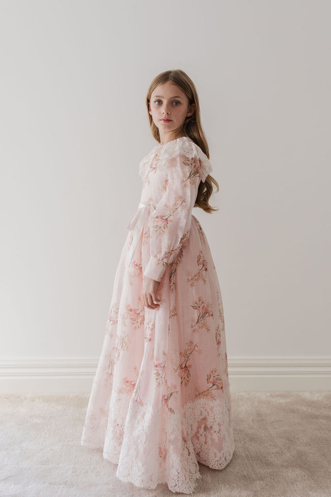 PETITE AMALIE "Le Jardin" Blush Orchid Linen Gown