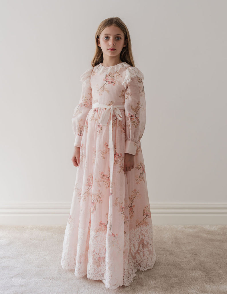 PETITE AMALIE "Le Jardin" Blush Orchid Linen Gown