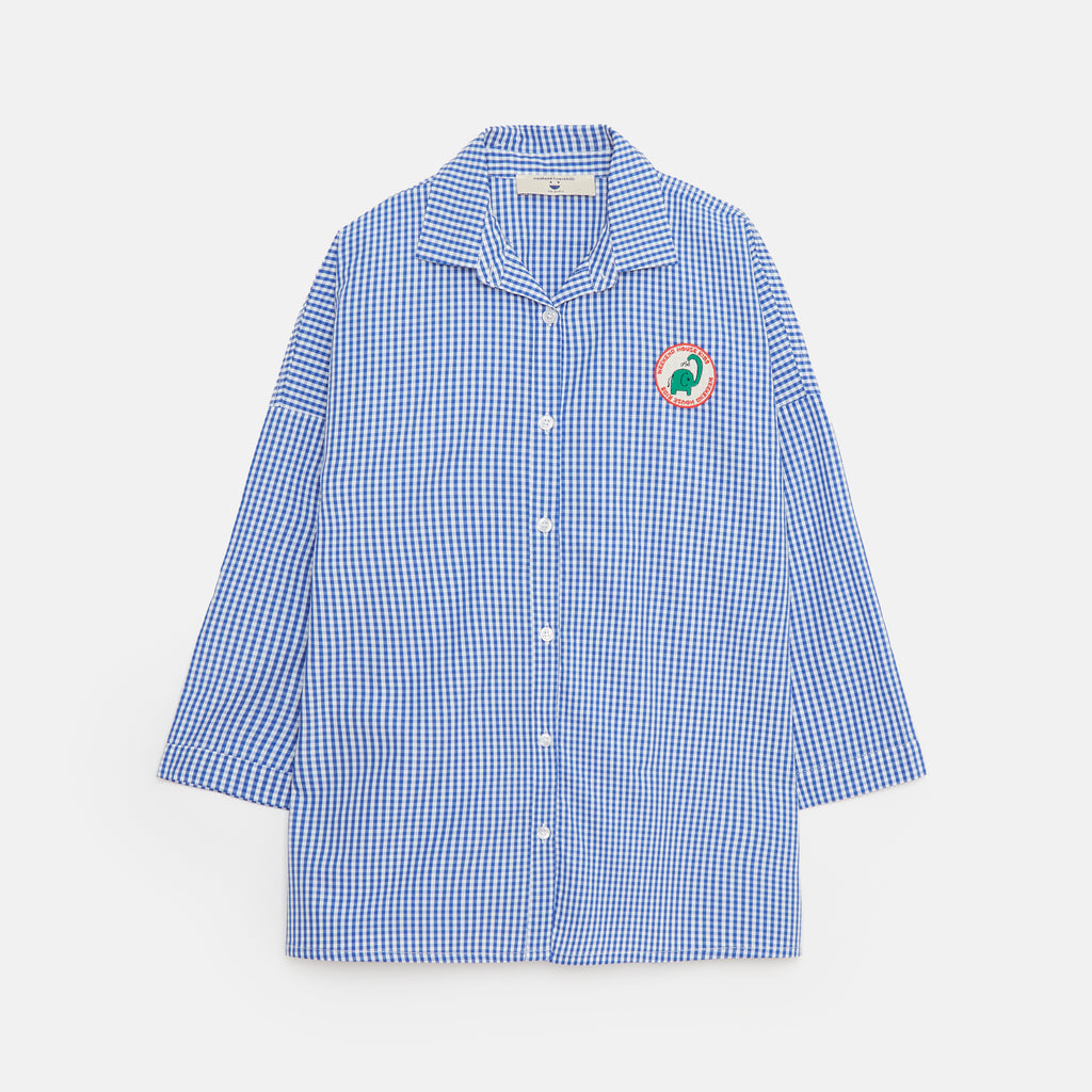 WEEKEND HOUSE KIDS "Small Is Beautiful" Blue Check Painter's Shirt Top