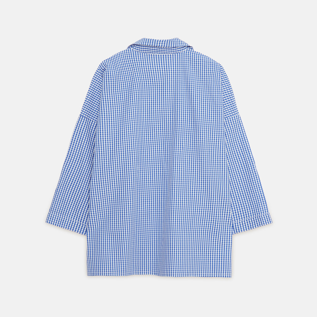 WEEKEND HOUSE KIDS "Small Is Beautiful" Blue Check Painter's Shirt Top