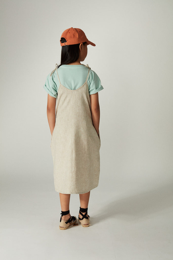 WEEKEND HOUSE KIDS "La Casa" Seated horse linen dress