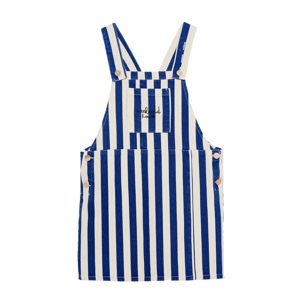 WEEKEND HOUSE KIDS "La Casa" Blue stripes dungaree dress