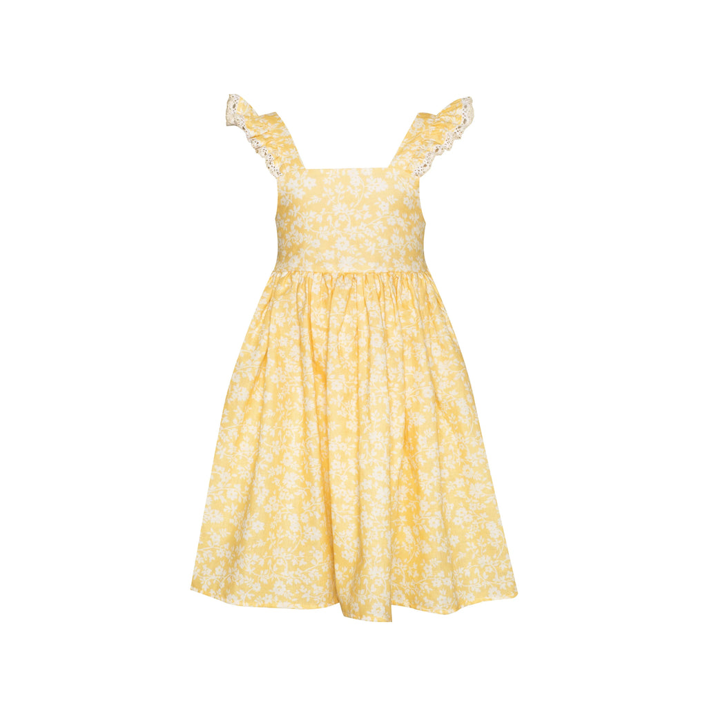 PAADE MODE "MIMI'S BACKYARD SOCIETY" Linen-blend Dress with Ties Mimi Yellow