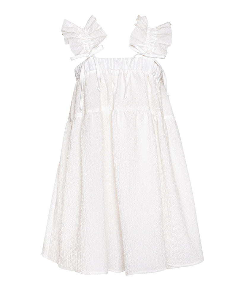 PAADE MODE "MIMI'S BACKYARD SOCIETY" Cotton Dress with Ruffles Lily White