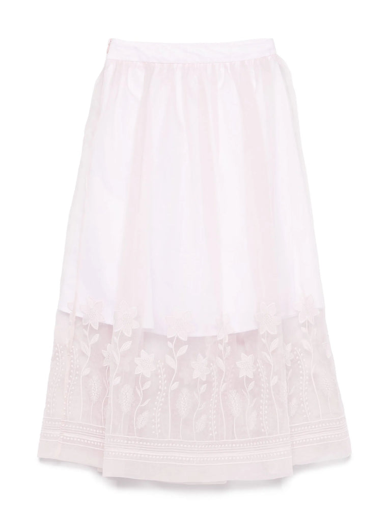 ELIE SAAB Spring Summer 2025 FLORAL APPLIQUE ORGANZA EMBROIDERED SKIRT