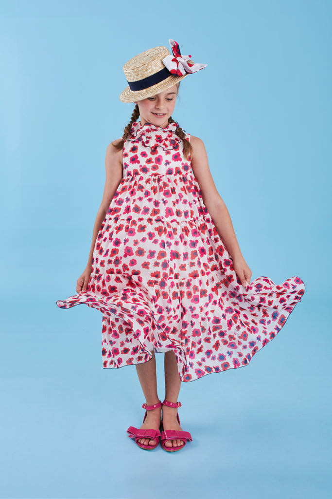 MiMiSol SS25 Poppy Print Voile Maxi Dress