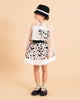 MiMiSol FW24 FLOCK POLKA-DOT ORGANZA SKIRT in Cream and Black