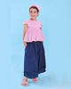 MiMiSol SS25 Super Wide Cotton Pants in Dark Navy