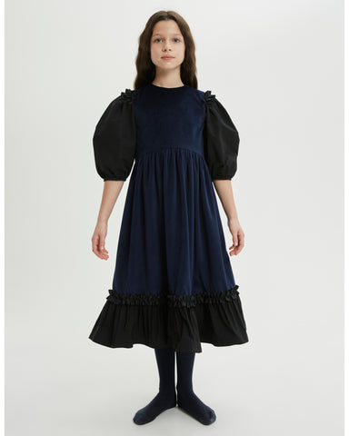 THE MIDDLE DAUGHTER AW24  AT LONG LAST Velvet DRESS in LIONS MANE