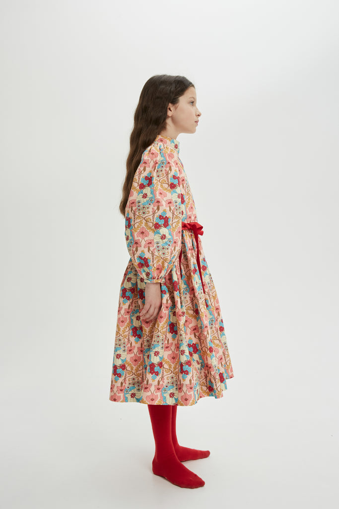 THE MIDDLE DAUGHTER AW24  BOW BELLS DRESS in WILDING BELLINI