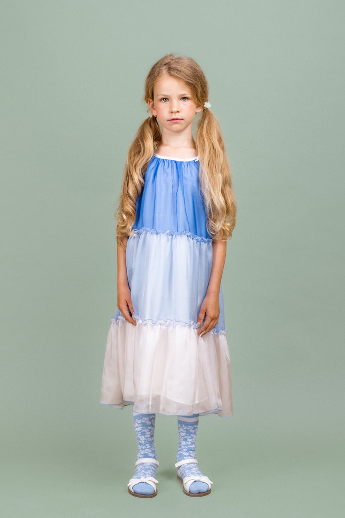 PAADE MODE "MIMI'S BACKYARD SOCIETY" Silk Dress with Strings Dream Blue