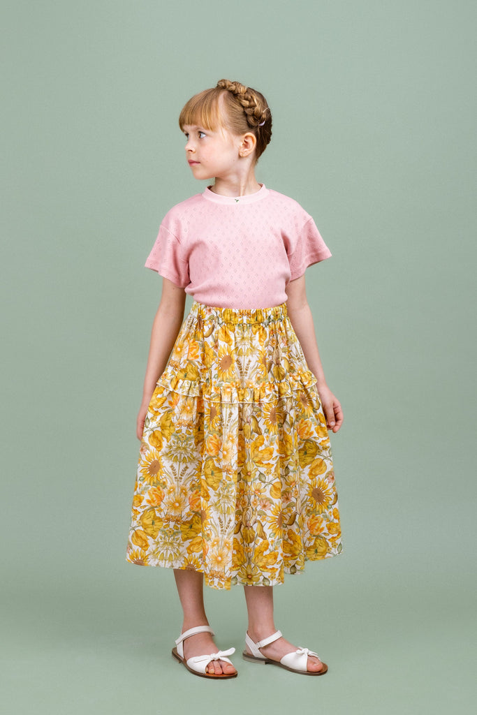 PAADE MODE "MIMI'S BACKYARD SOCIETY" Cotton Long Skirt Sunflower