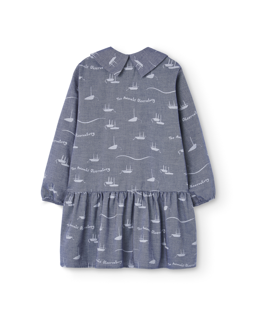 TAO The Animals Observatory FW24 Navy Boats Albatross Dress