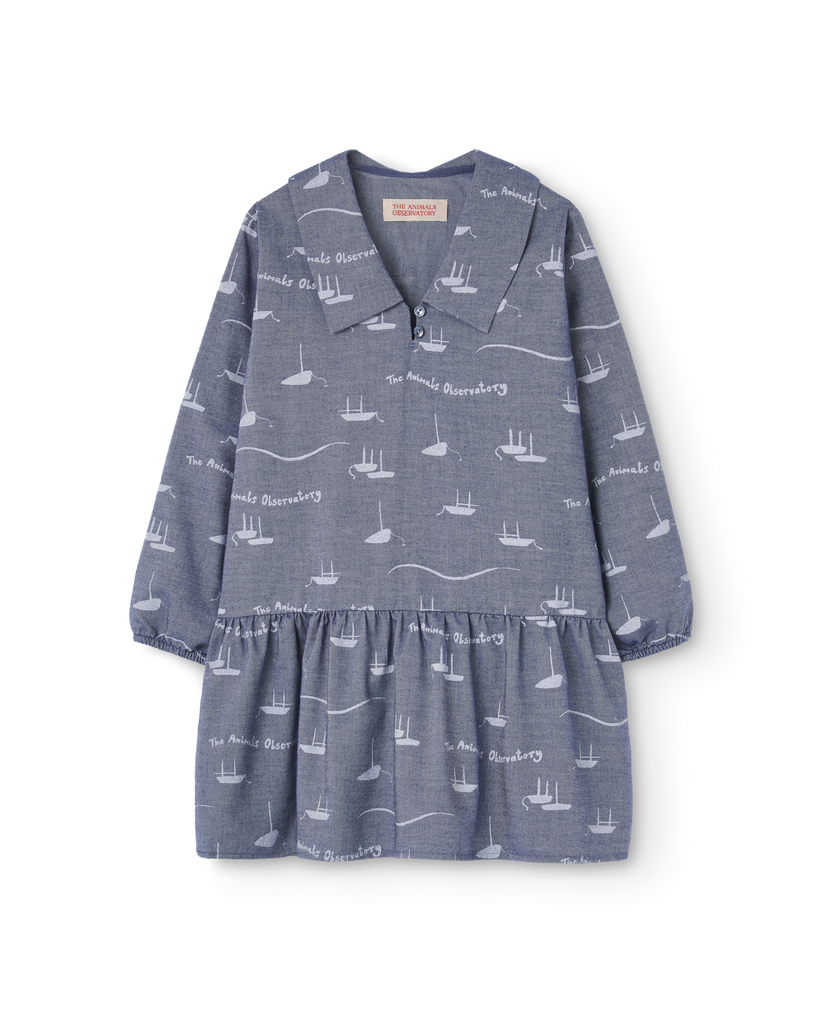 TAO The Animals Observatory FW24 Navy Boats Albatross Dress