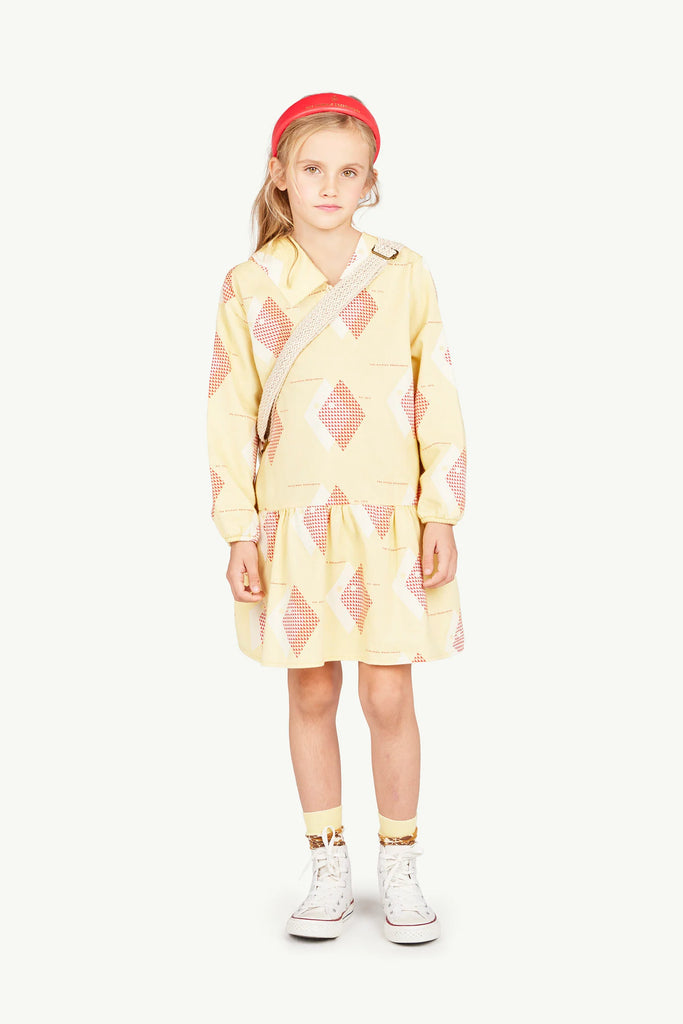 TAO The Animals Observatory FW24 Cream Yellow Rhombus Albatrosss Dress