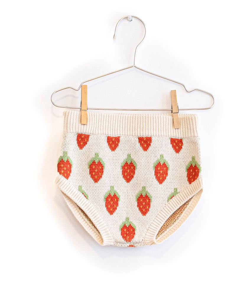 FISH & KIDS SS25 STRAWBERRY KNITTED SHORTS