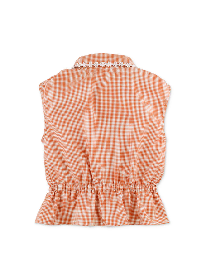 GINGERSNAPS SS25 Mimi Gingham Peplum Top