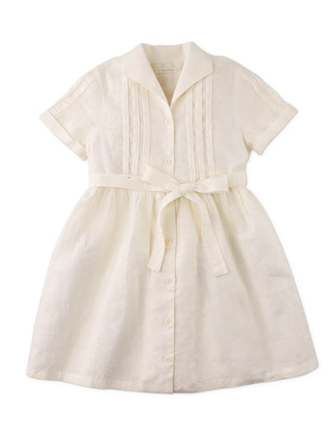 GINGERSNAPS FW24 BABY GIRL ENVELOP NECK DRESS WITH BIRD EMBROIDERY