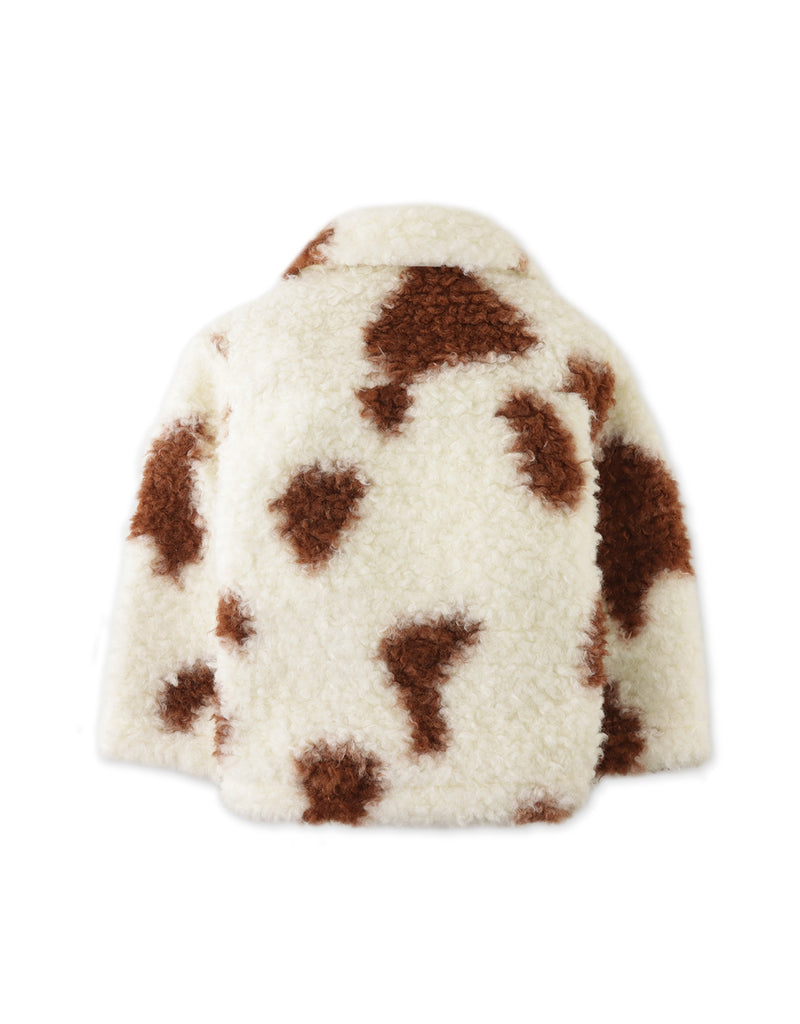 GINGERSNAPS FW24 COW PRINT SHERPA JACKET