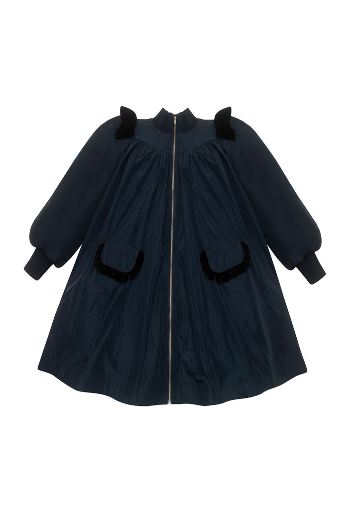 THE MIDDLE DAUGHTER AW24   GO ALL OUT Coat in NAVY BLUE VELVET