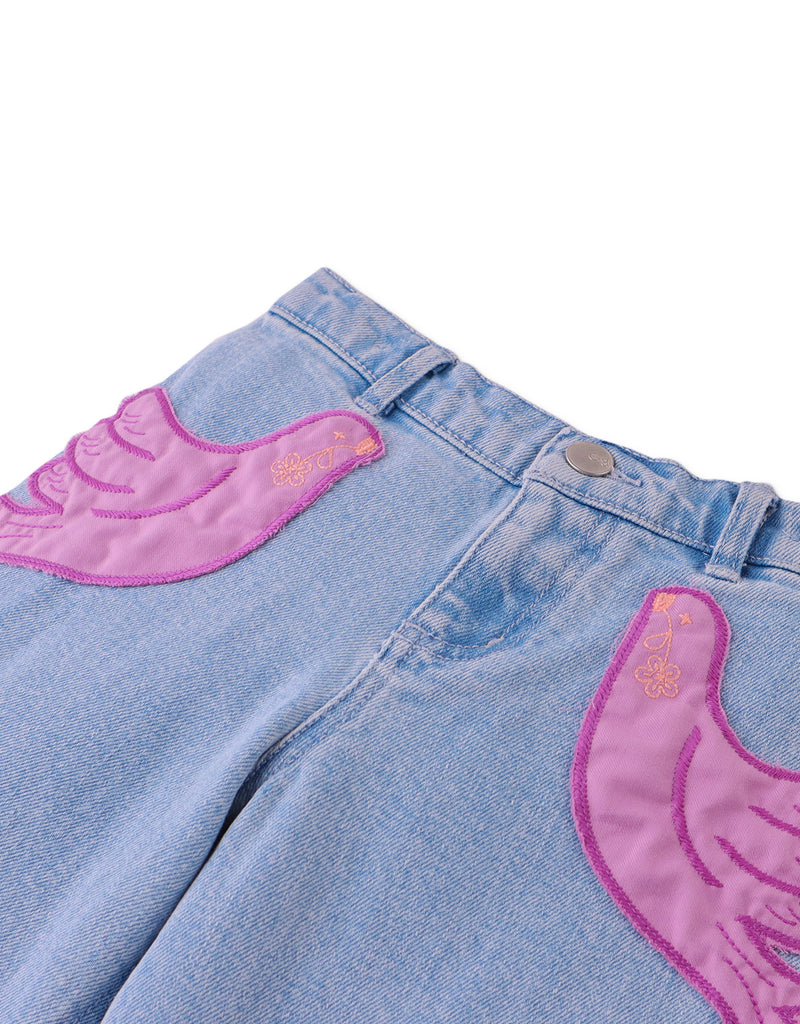 GINGERSNAPS SS25 Esme Denim Pants with Dove Patches