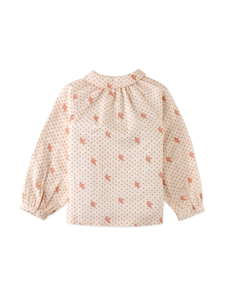 GINGERSNAPS FW24 BABY GIRL BIRD PRINT BLOUSE