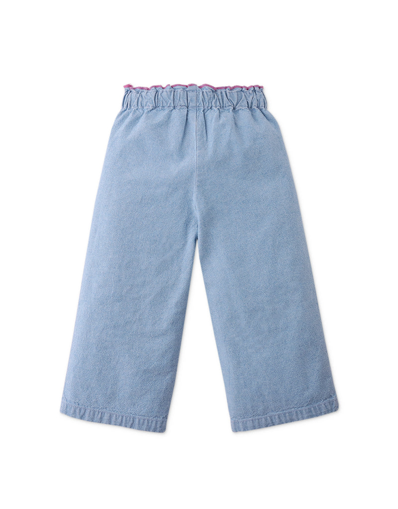 GINGERSNAPS SS25 Baby Esme Denim Pants with Bird Embroidery