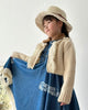 TAGO AW2024 Hand Knit Short Cardigan with Flower and Fringe