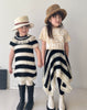 TAGO AW2024 Knitted Fringe Striped Mohair Dress