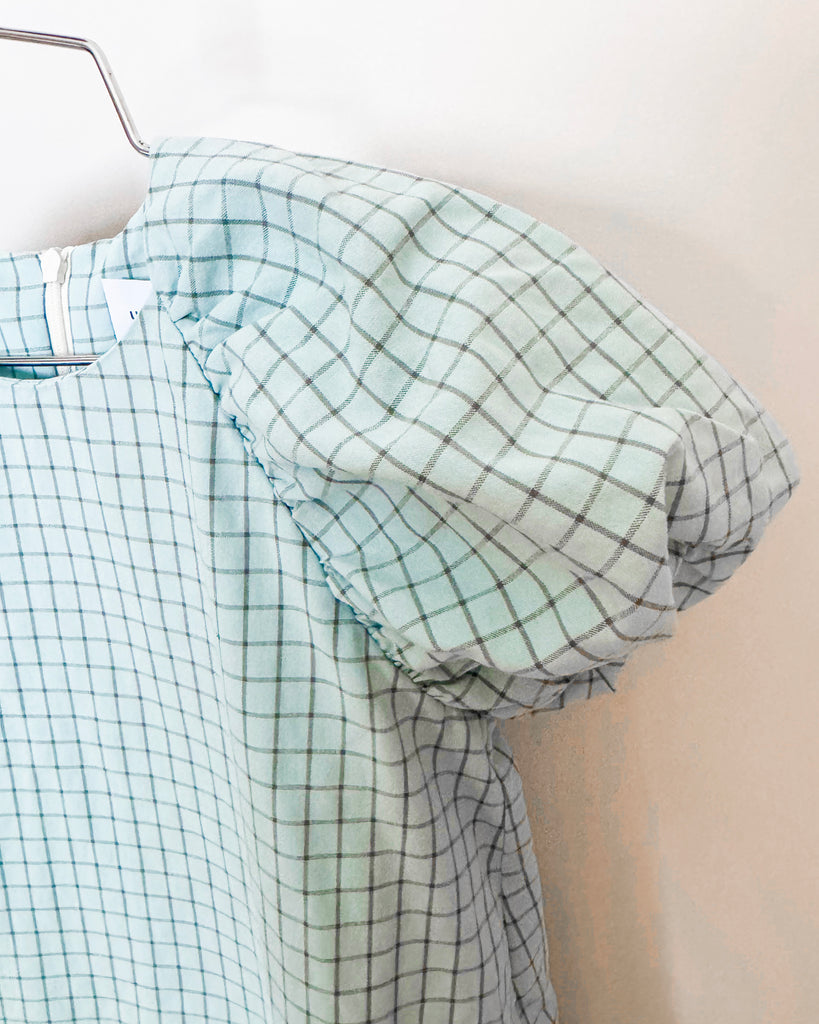 UNLABEL SS25 Cloud Dress in Mint Checks