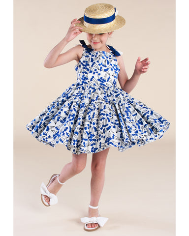 CAROLINE BOSMANS Bow Tafetta Dress in Sky Blue